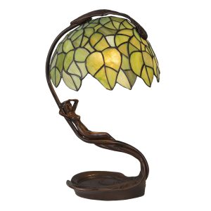 Zelená stolní lampa Tiffany Beth - 28*20*41 cm E27/max 1*40W Clayre & Eef  - -