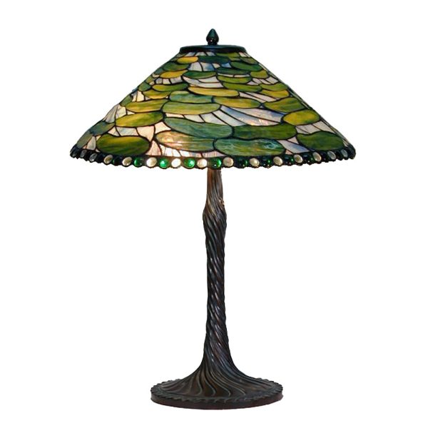 Zelená stolní lampa Tiffany Carina - Ø 51x75 cm E27/max 2x60W Clayre & Eef  - -