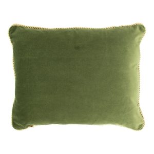 Zelený sametový polštář s pleteným lemem - 35*45*10cm Mars & More  - -