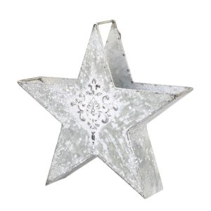 Zinková antik kovová dekorace ve tvaru hvězdy - 26*7*25cm Chic Antique  - -
