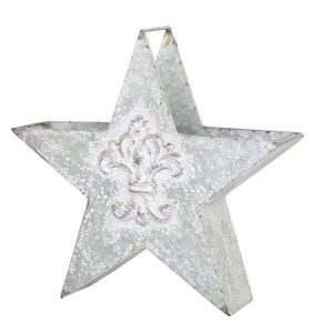 Zinková antik kovová dekorace ve tvaru hvězdy - 32*8*30cm Chic Antique  - -