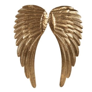 Zlatá antik nástěnná dekorace andělská křídla Angel Wings - 43*1*55 cm Clayre & Eef  - -