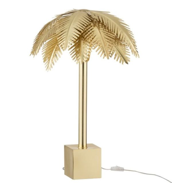 Zlatá kovová stolní palmová lampa Coconut - Ø 45*72 cm J-Line by Jolipa  - -