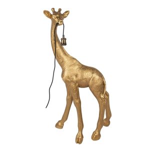 Zlatá stojací lampa ve tvaru žirafy Giraffe - 61*34*119 cm E27/max 1*40W Clayre & Eef  - -