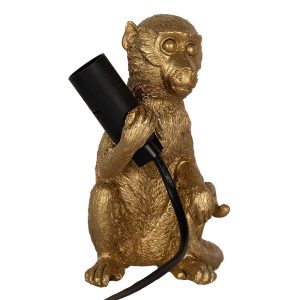 Zlatá stolní lampa opice Monkey - 11*12*17 cm E14/max 1*40W Clayre & Eef  - -