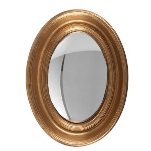 Zlaté antik oválné nástěnné vypouklé zrcadlo Beneoit - 24*5*32 cm Clayre & Eef  - -