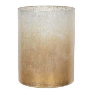 Zlato bílý svícen na čajovou svíčku - Ø 15*20 cm Clayre & Eef  - -