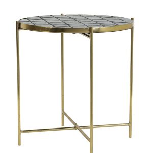 Zlato hnědý kovový stolek Girardot - Ø 41*42 cm Light & Living  - -