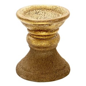 Zlatý keramický svícen s patinou Alwyn - Ø 13*15 cm Clayre & Eef  - -