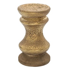Zlatý keramický svícen s patinou Skuyler - Ø 11*19 cm Clayre & Eef  - -