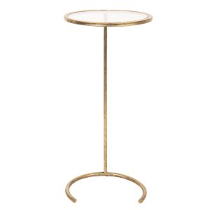Zlatý kovový odkládací stolek - Ø 30*66 cm Clayre & Eef  - -