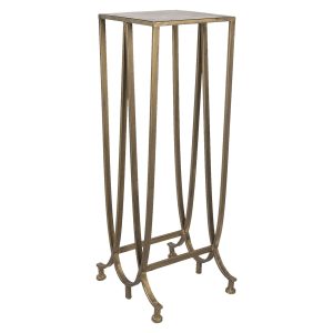 Zlatý kovový odkládací stolek s držákem na časopisy - 36*31*90 cm Clayre & Eef  - -