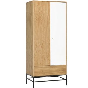 Dubová šatní skříň Woodman Flora 190 x 80 cm  - Výška190 cm- Šířka 80 cm