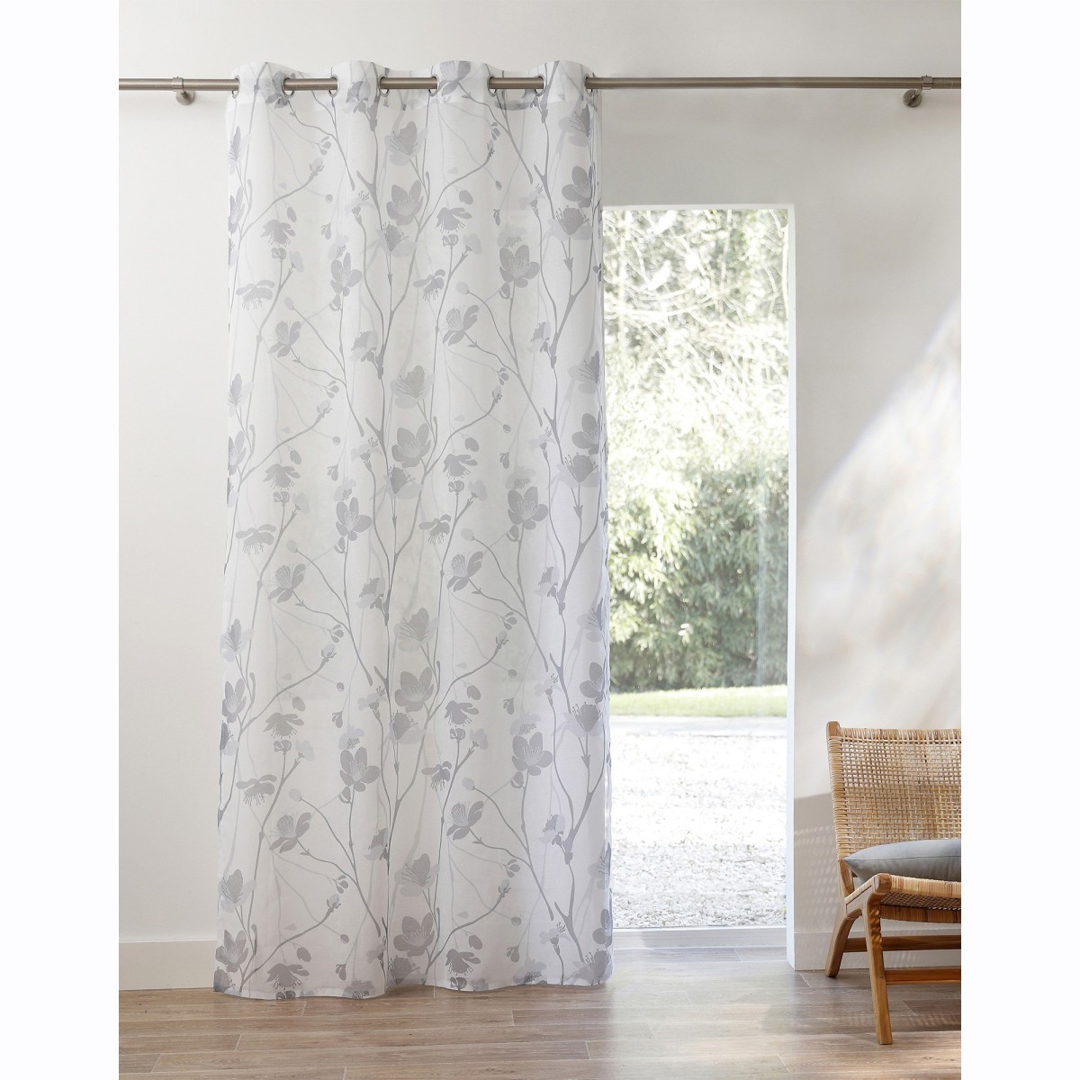 2250966 Voálový závěs s potiskem květin