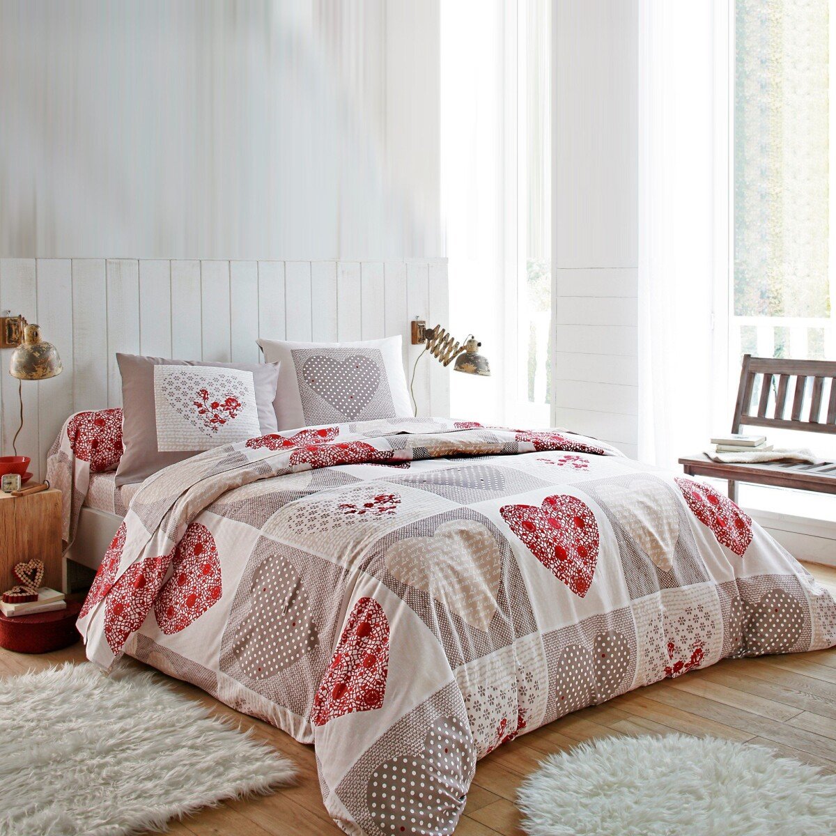 Povlečení Lovely s potiskem srdcí