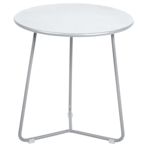 Bílý kovový odkládací stolek Fermob Cocotte 34 cm  - Výška36 cm- Průměr 34 cm