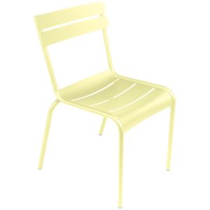 Citronově žlutá kovová zahradní židle Fermob Luxembourg  - Výška88 cm- Šířka 52 cm