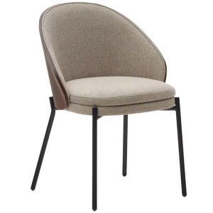 Béžová čalouněná jídelní židle Kave Home Eamy II.  - Výška75 cm- Šířka 55 cm