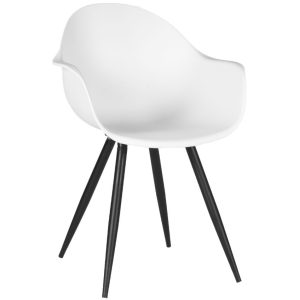 Bílá plastová jídelní židle LABEL51 Luca  - Výška85 cm- Šířka 58 cm