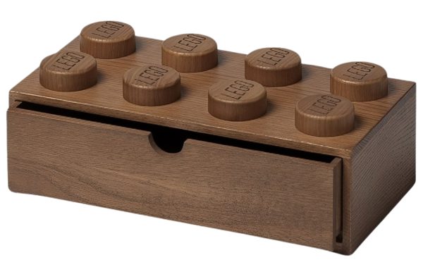 Lego® Tmavý dubový úložný box LEGO® Wood 32 x 15 cm  - Výška12 cm- Šířka 32 cm