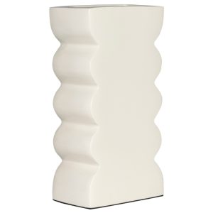 Béžová kovová váza ZUIVER CURVES M  - Výška27 cm- Šířka 15 cm