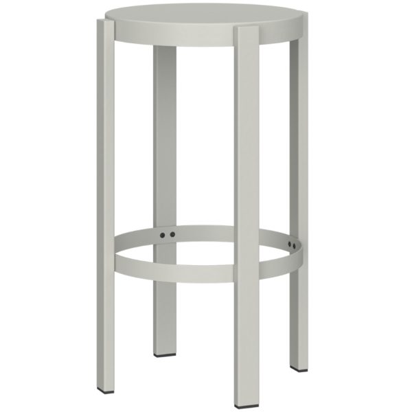 noo.ma Světle šedá kovová barová židle Doon 65 cm  - Výška65 cm- Šířka sedu 35 cm