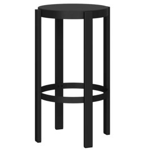 noo.ma Černá kovová barová židle Doon 65 cm  - Výška65 cm- Šířka sedu 35 cm