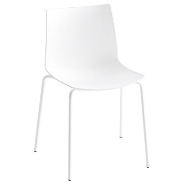 Gaber Bílá plastová jídelní židle KANVAS NA  - Výška79 cm- Šířka 47 cm