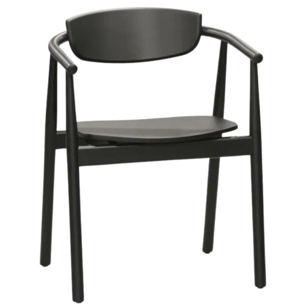FormWood Černá dubová jídelní židle Grayson  - Výška78 cm- Šířka 44 cm