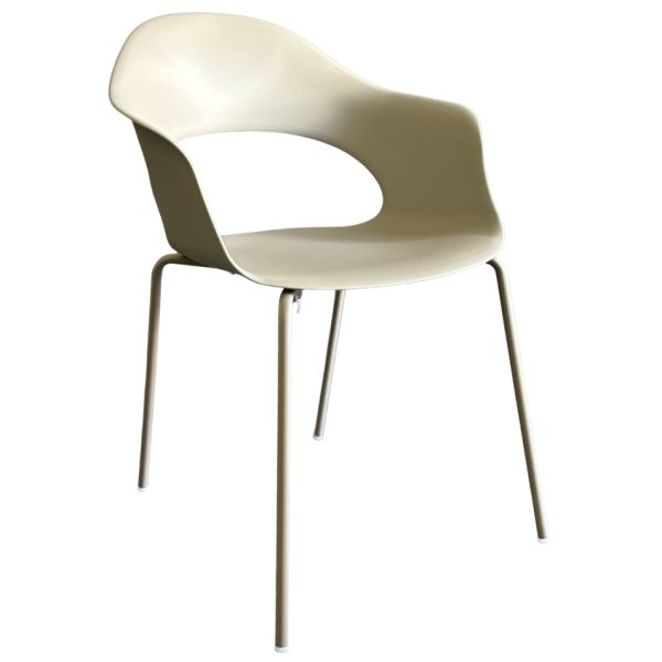 Béžová plastová židle SCAB Lady B Go green  - Výška78 cm- Šířka 56 cm