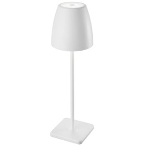 Bílá kovová nabíjecí stolní LED lampa Nova Luce Colt M  - Výška38 cm- Průměr stínidla 11 cm