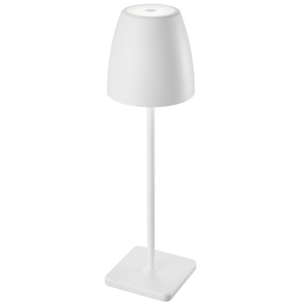 Bílá kovová nabíjecí stolní LED lampa Nova Luce Colt M  - Výška38 cm- Průměr stínidla 11 cm