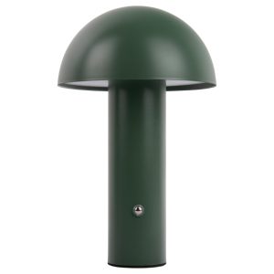 Present time Tmavě zelená kovová stolní LED lampa Fungus  - Výška24