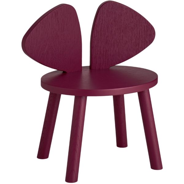 Nofred Vínově červená dětská židlička Mouse  - Výška46 cm- Šířka 42