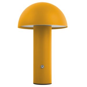 Present time Žlutá kovová stolní LED lampa Fungus  - Výška24