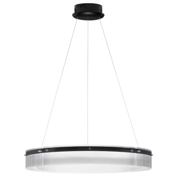 Skleněné závěsné LED světlo Nova Luce Pauline 85 cm  - Výška180 cm- Průměr 85 cm