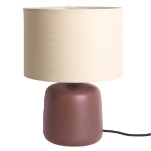 Present time Červenohnědá keramická stolní lampa Altamira  - Výška33 cm- Šířka 23 cm