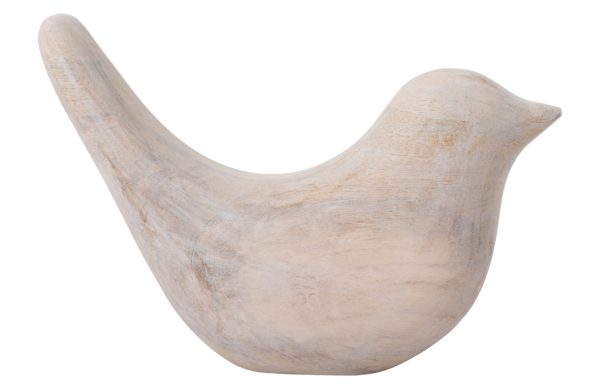 Present time Bílá dřevěná soška Birdes 7 cm  - Výška7 cm- Šířka 12