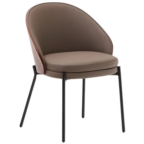 Hnědá koženková jídelní židle Kave Home Eamy  - Výška75 cm- Šířka 55 cm