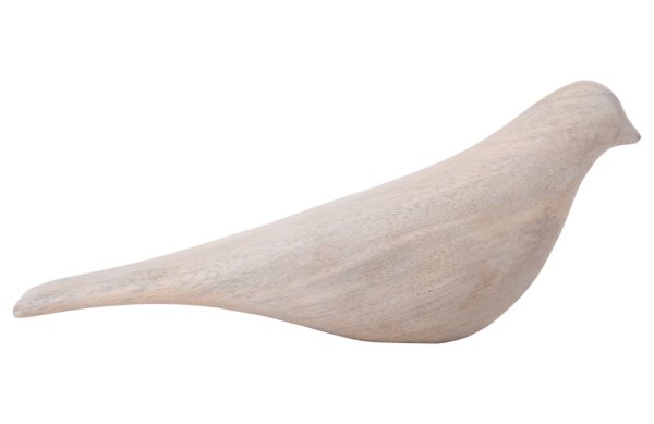 Present time Bílá dřevěná soška Birdes 6 cm  - Výška6 cm- Šířka 9 cm