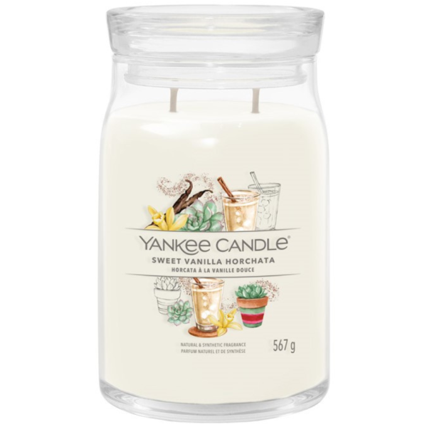 Velká vonná svíčka Yankee Candle Vanilla Horchata Singature  - Výška15