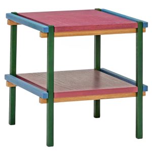 Barevný dubový odkládací stolek Hübsch Crayon 40 x 45 cm  - Výška40 cm- Šířka 40 cm
