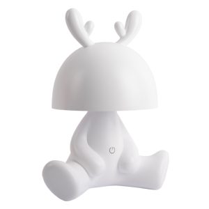 Present time Bílá plastová dětská LED lampa Fawn 27 cm  - Výška27 cm- Šířka 17 cm