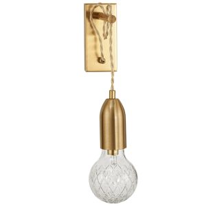 Zlaté kovové nástěnné světlo Nova Luce Veda  - Výška39 cm- Šířka 9