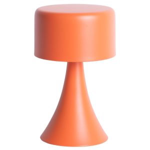 Present time Oranžová kovová stolní LED lampa Reno  - Výška21 cm- Šířka 12
