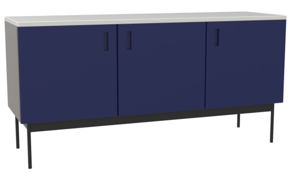 Modro-šedá dřevěná komoda Hübsch Study 135 x 42 cm  - Výška68 cm- Šířka 135 cm