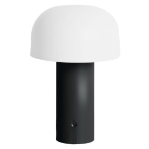 Present time Černá plastová stolní LED lampa Cecile  - Výška22