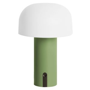 Present time Zelená plastová stolní LED lampa Cecile  - Výška22