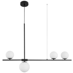 Černobílé skleněné závěsné světlo Nova Luce Impero 100 cm  - Výška120 cm- Šířka 100 cm