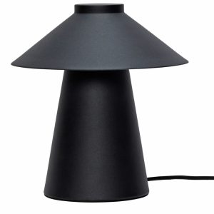 Černá kovová stolní lampa Hübsch Chipper  - Výška26 cm- Průměr stínidla 25 cm